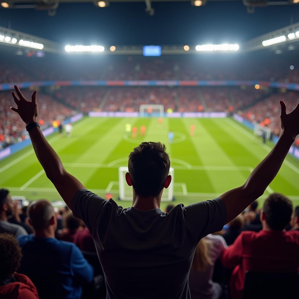 Football Fan Celebrating Goal