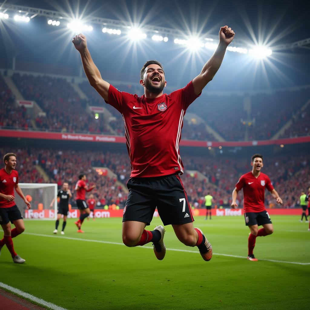 Football Fan Celebrating Live Goal