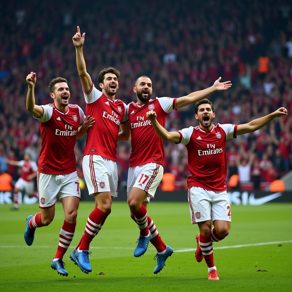 Football Fans Celebrating a Goal