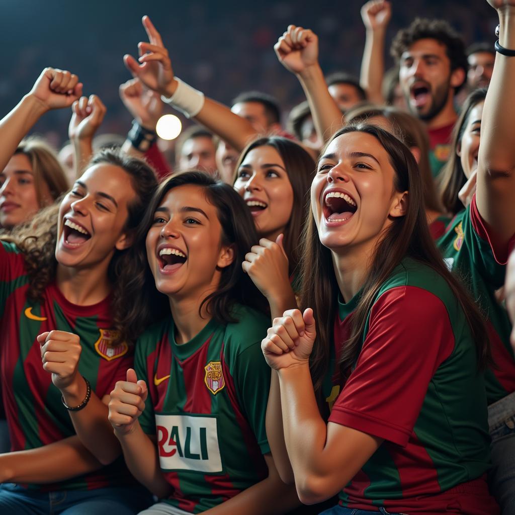 Football Fans Celebrating a Goal