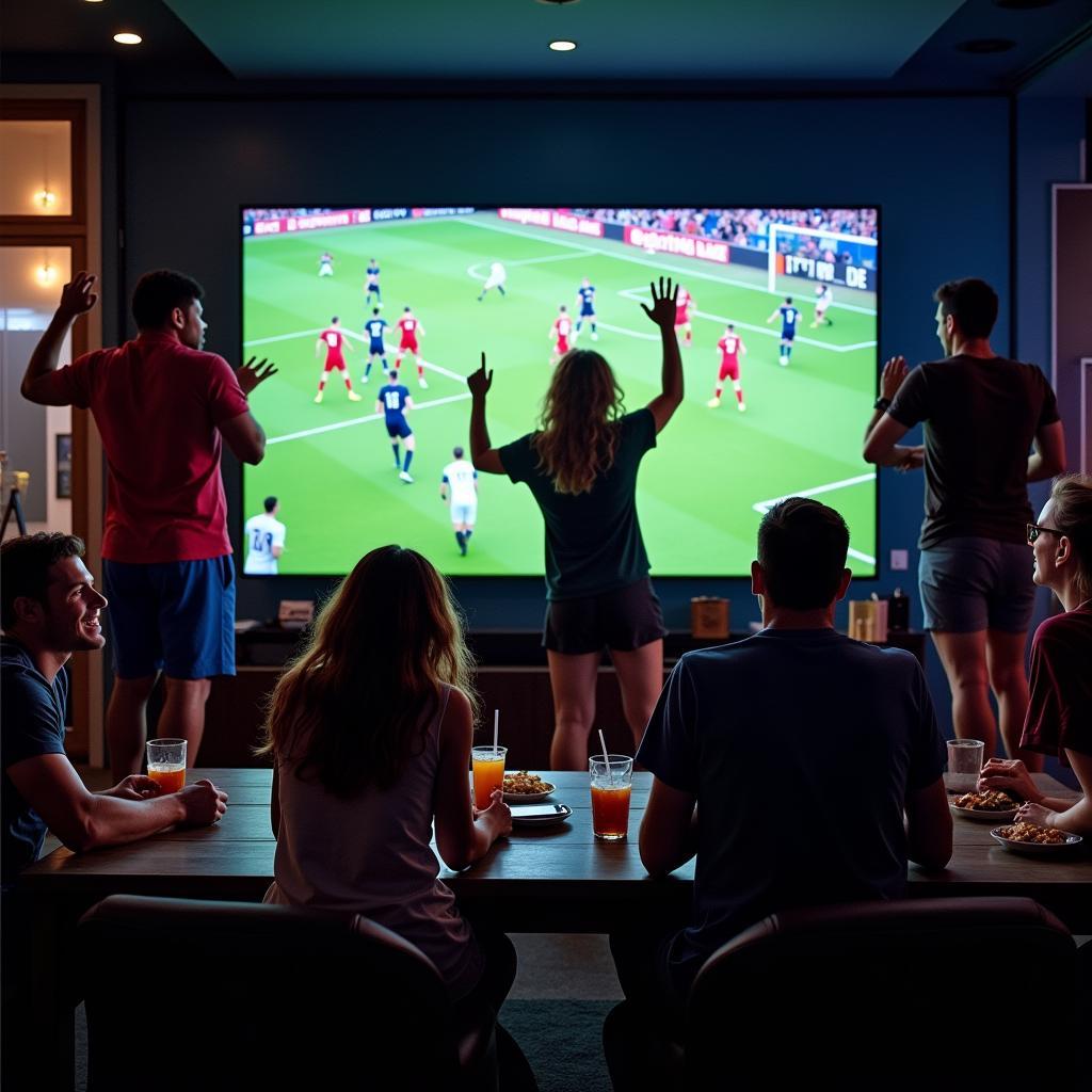 Football Fans Celebrating a Goal