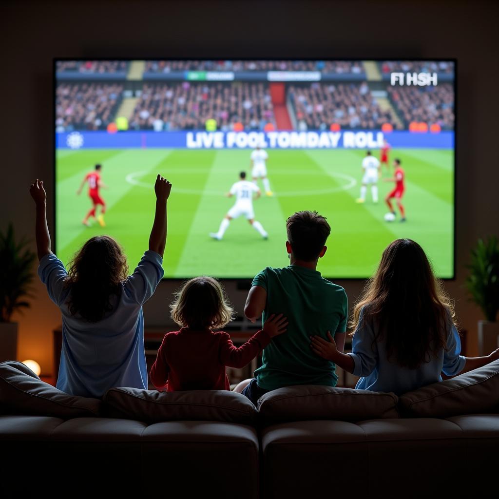 Football Fans Celebrating a Goal During a Live Stream