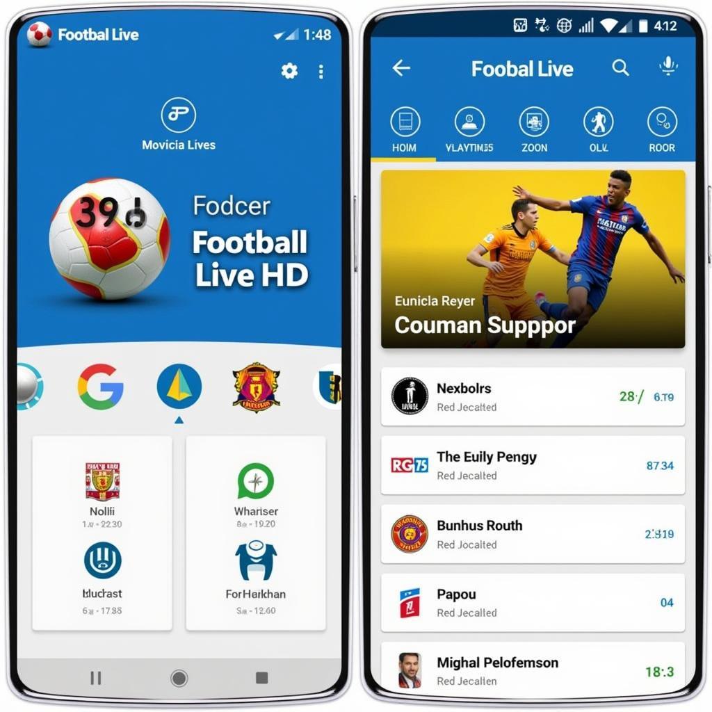 Football Live HD 5.0 APK Interface Screenshot