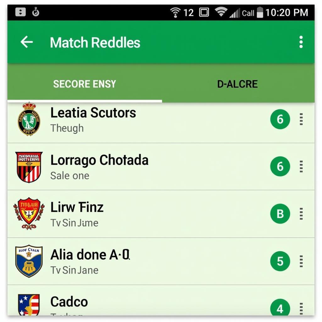 Football Live HD APK Match Selection Screen