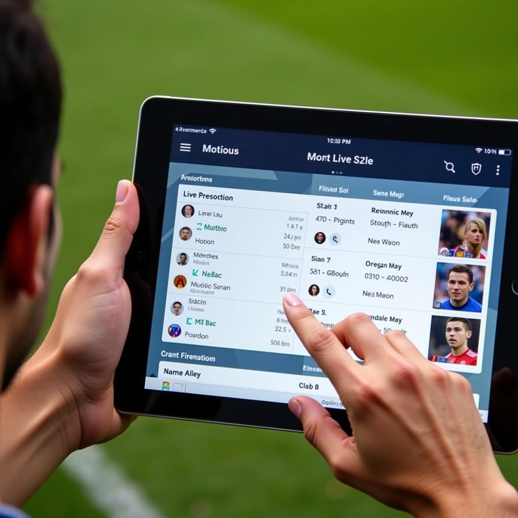 Football Live Score App on Tablet