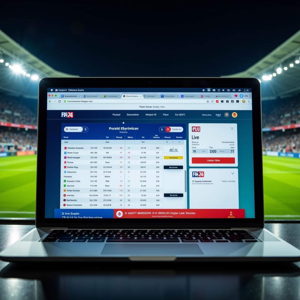 Football Live Score Website on Laptop