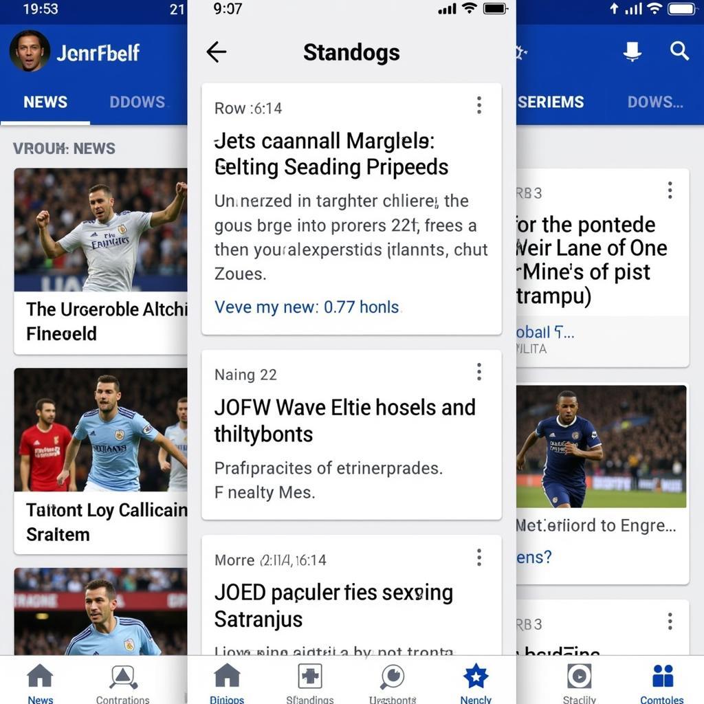 Football News App Interface