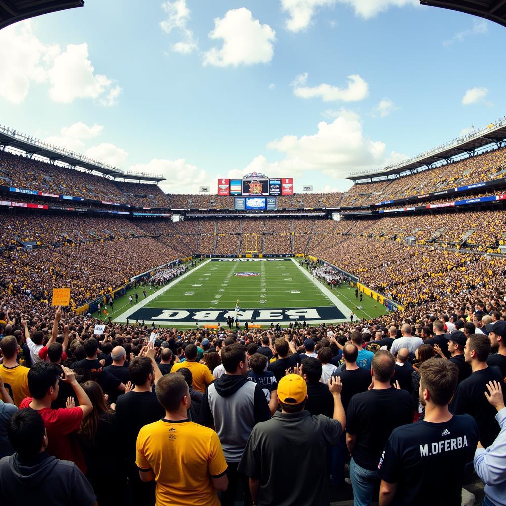 Football Team vs Steelers Fans in Stadium