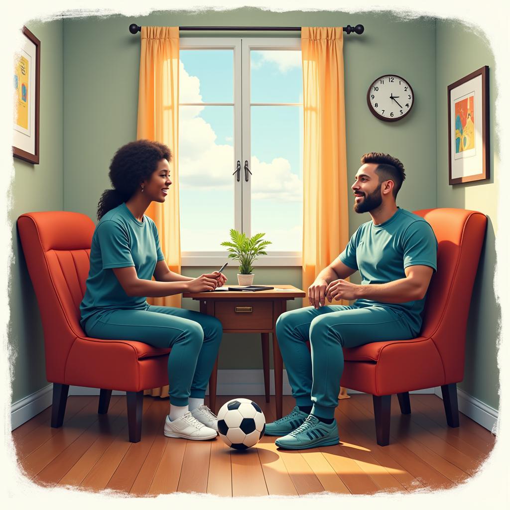 Footballer Receiving Counseling and Support