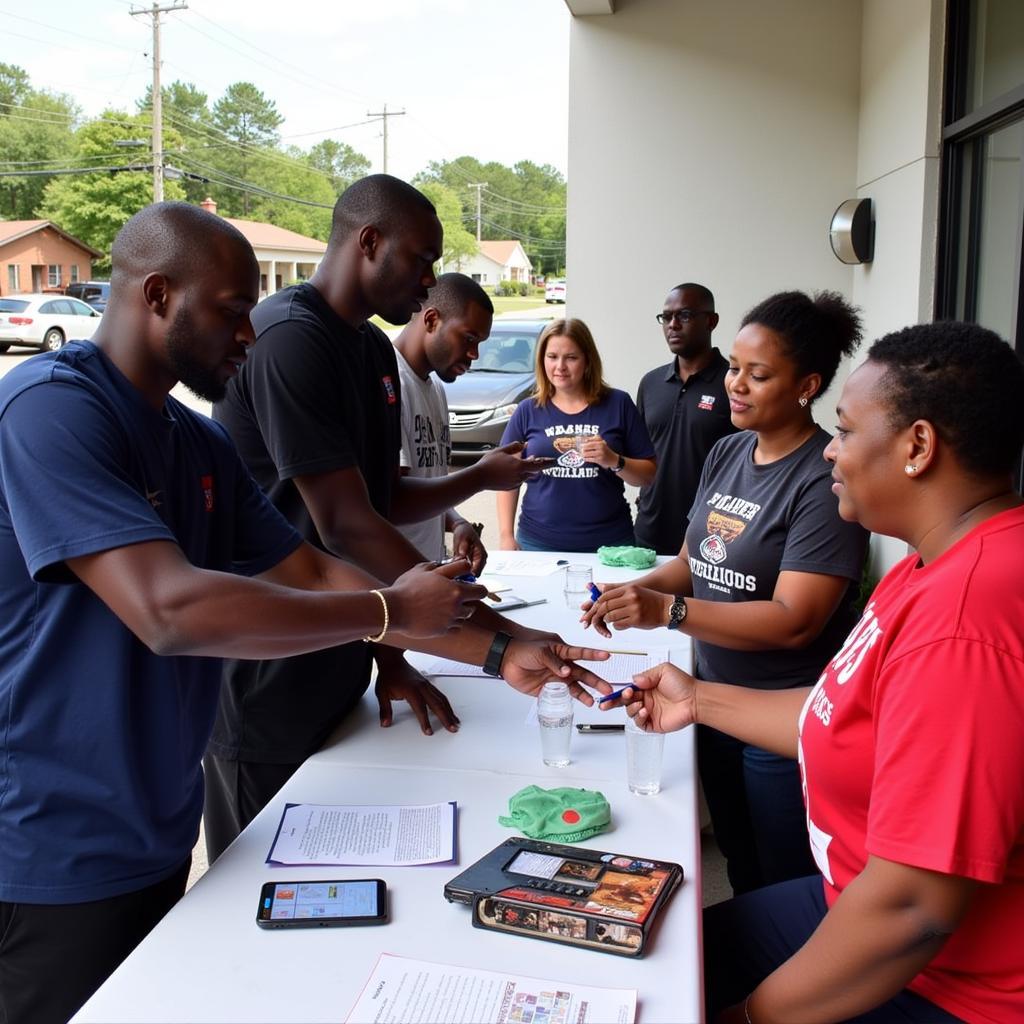 Former Football Players Engaging with the Fayetteville Community