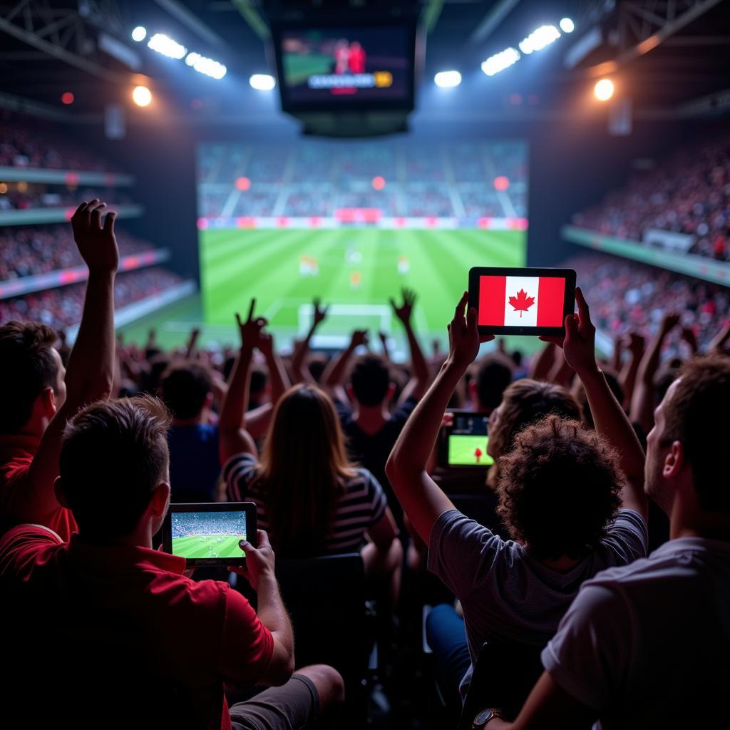 France and Argentina Fans Watching Live Stream