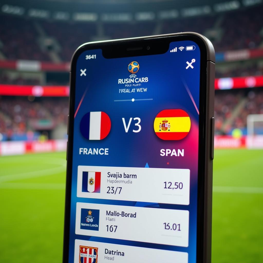 France Spain Live Score on a Mobile App