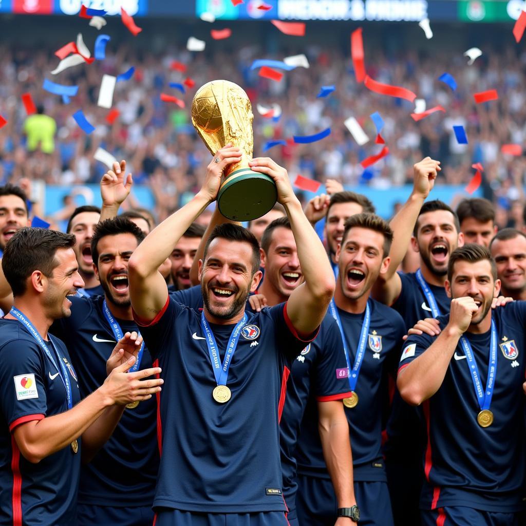 France celebrating their World Cup 2018 victory