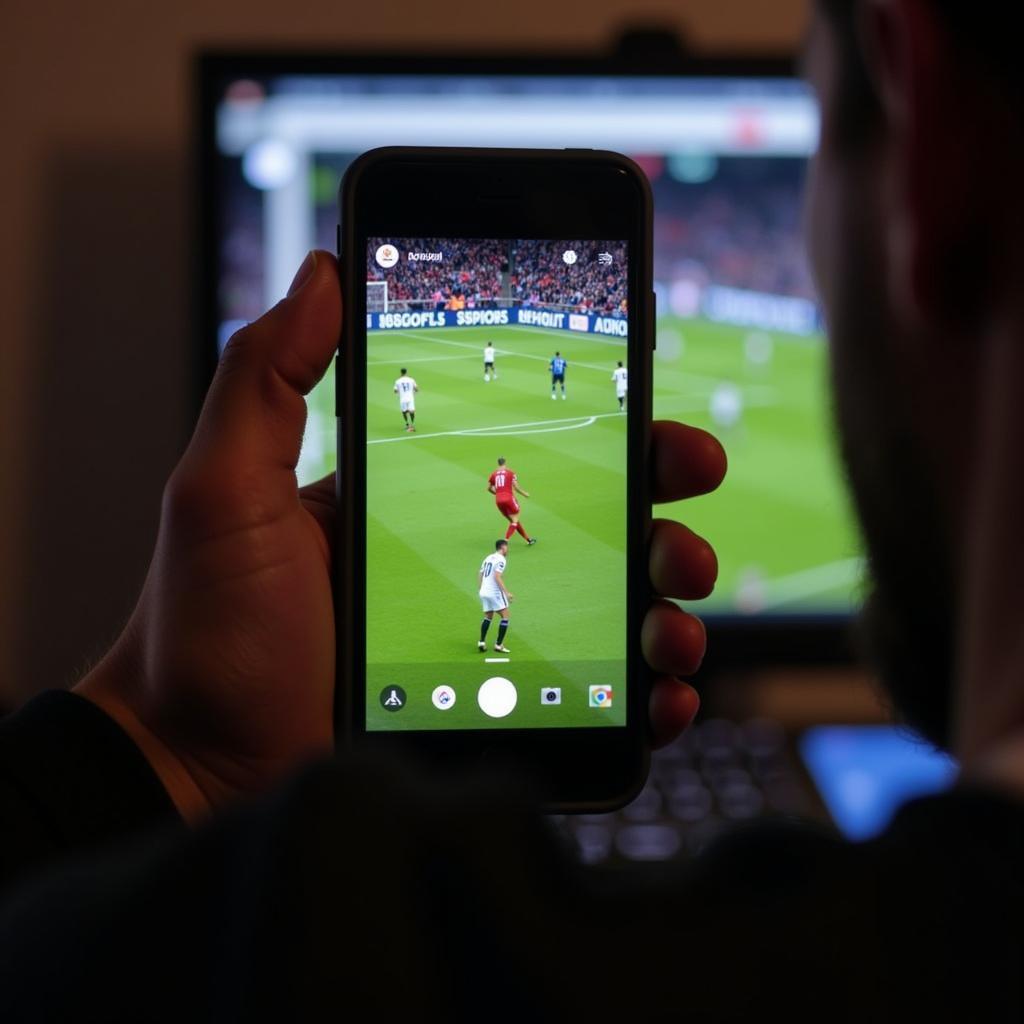 Watching football on a mobile device through social media