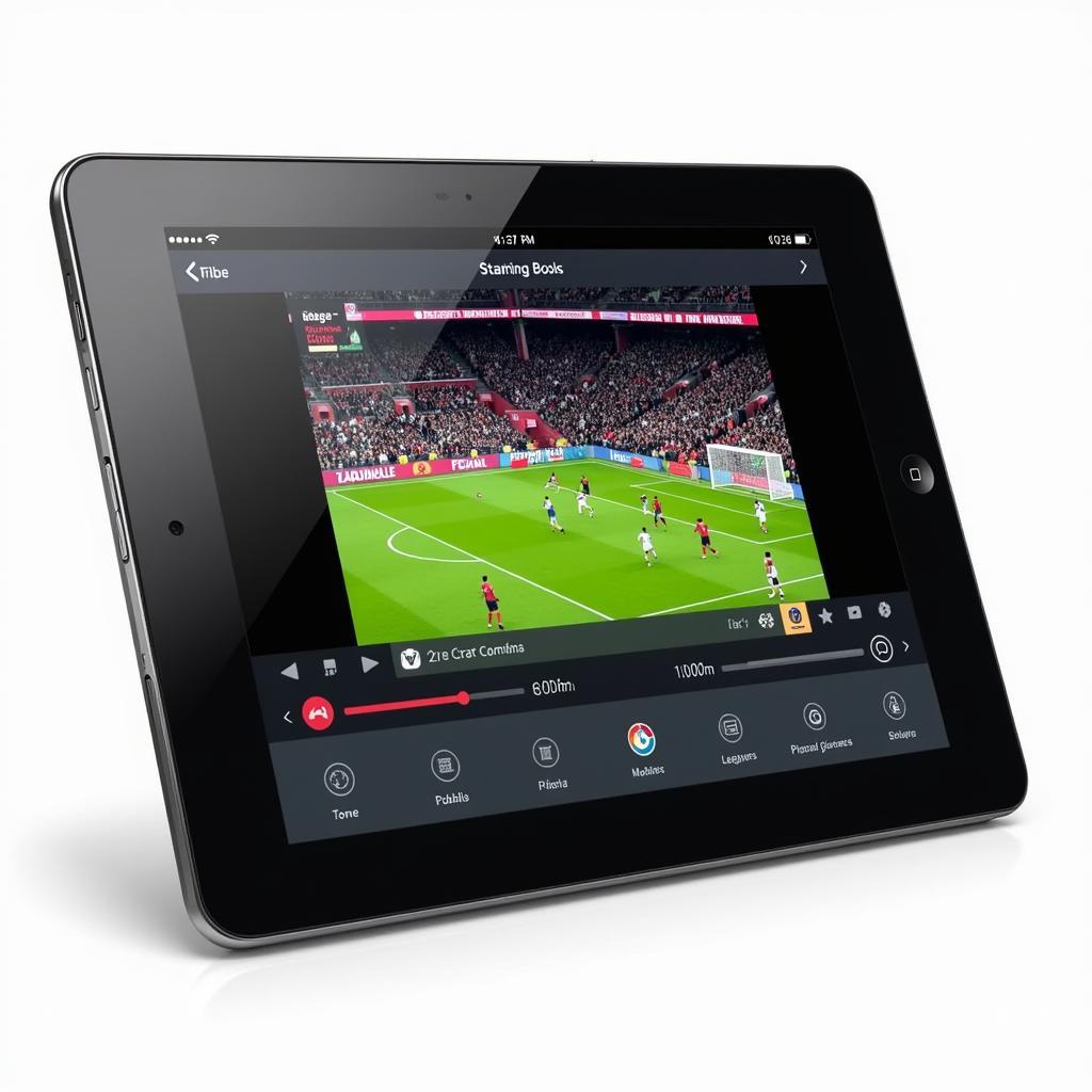 Modern and intuitive interface of a free live football streaming iPad app