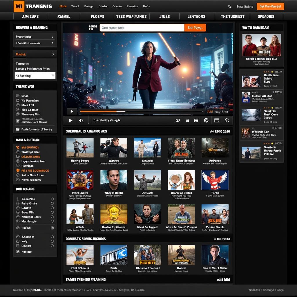 Free Streaming Website Interface