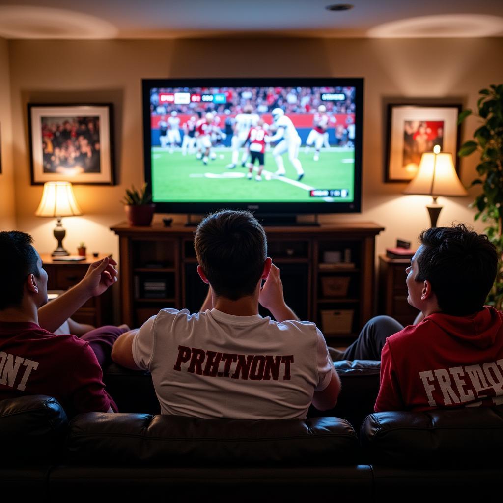 Fremont High School Football Fans Watching Live Stream