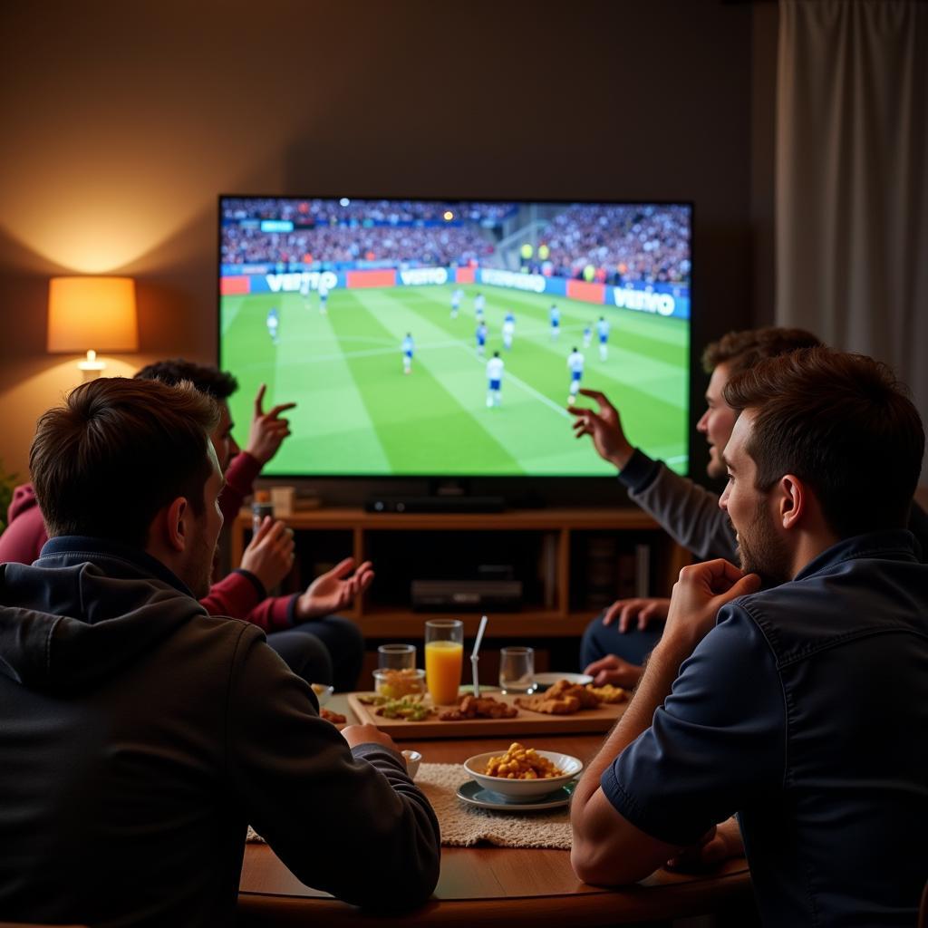 Friends Watching Free Live Internet Football Together