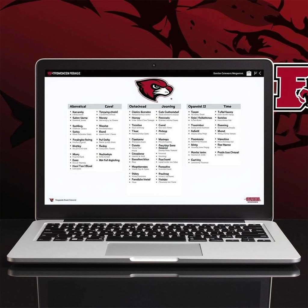 Frostburg State Bobcats Football Schedule on a Laptop