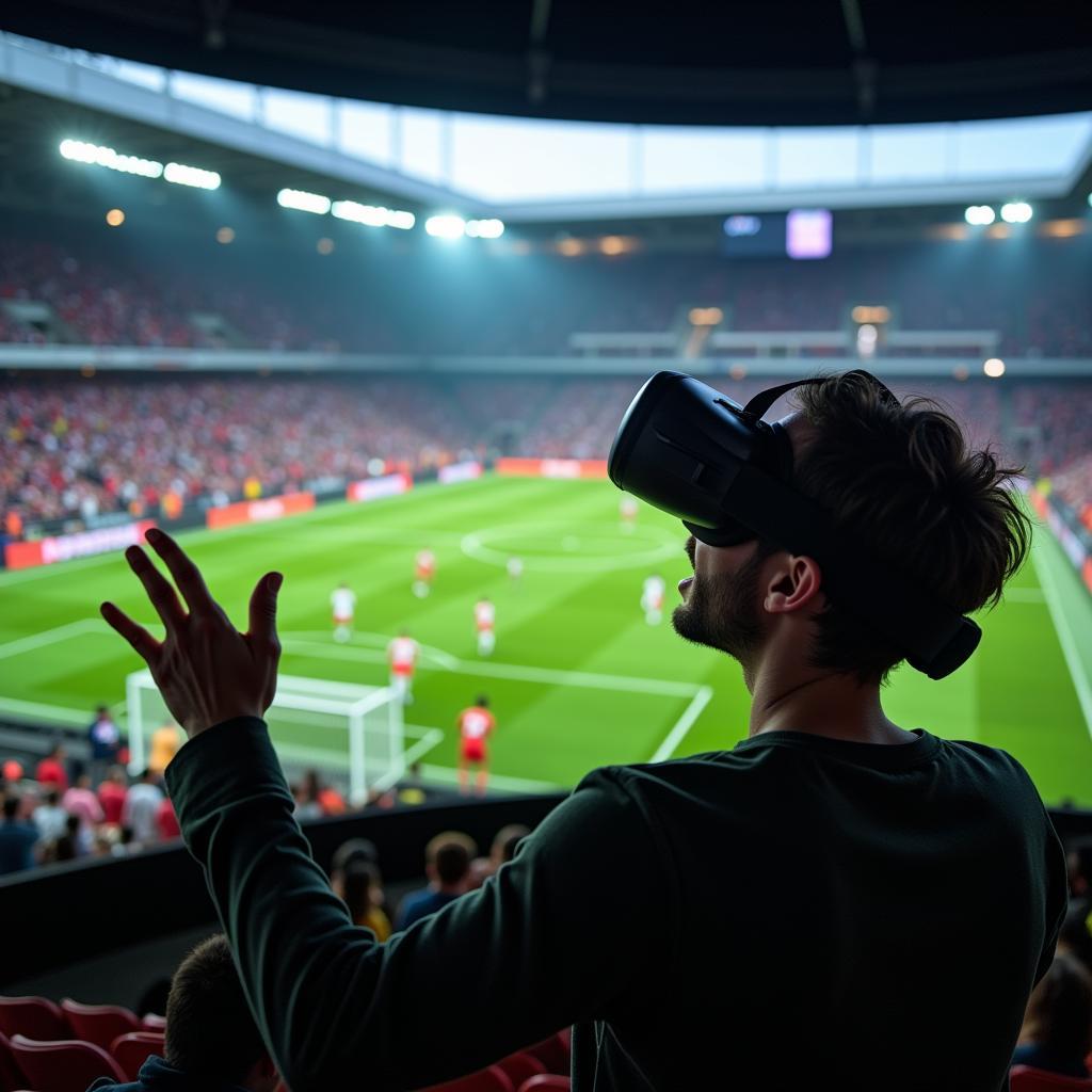 Experiencing the future of football live streaming with VR technology.