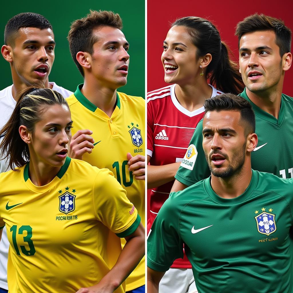 Emerging Talents in Brazil vs Mexico Football