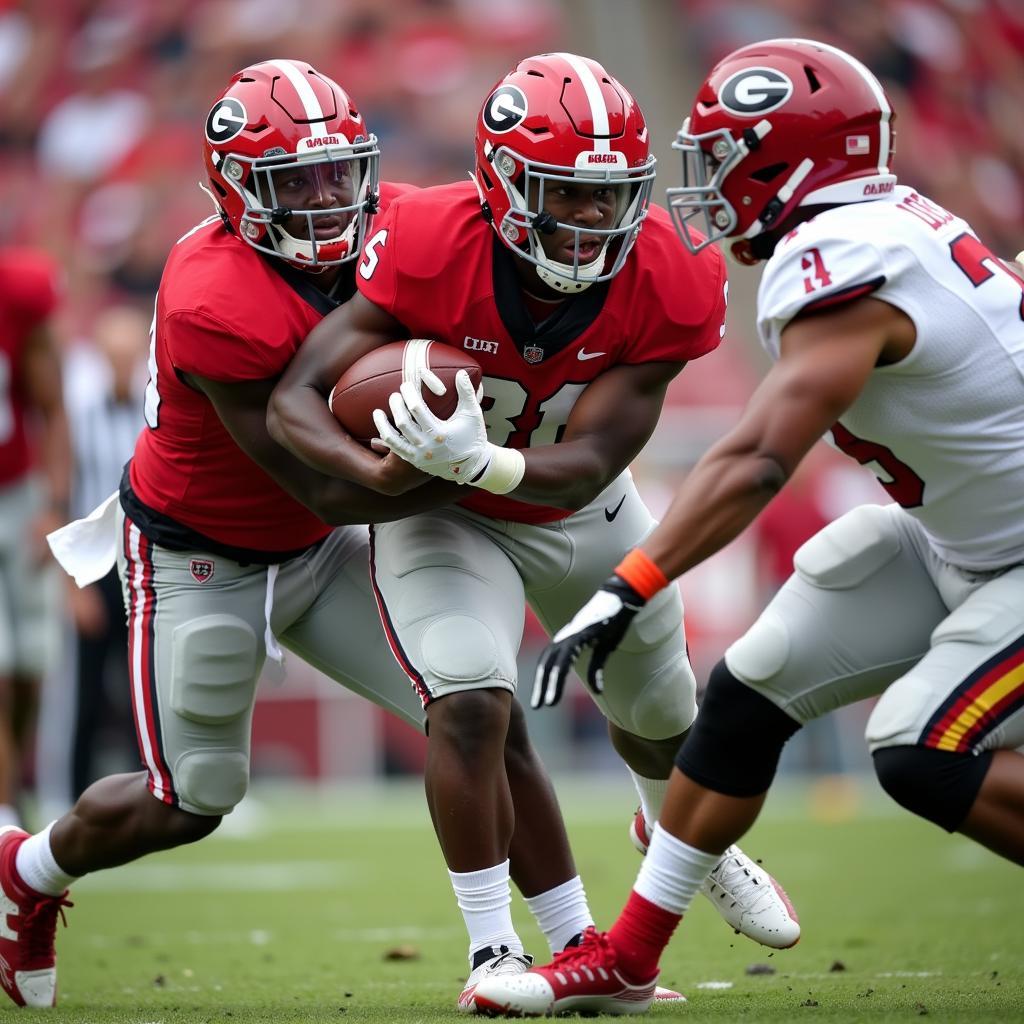 Georgia Bulldogs running back Sony Michel carries the ball during the 2018 National Championship Game.