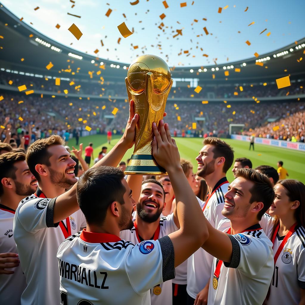 Germany Lifting the FIFA World Cup Trophy in 2014