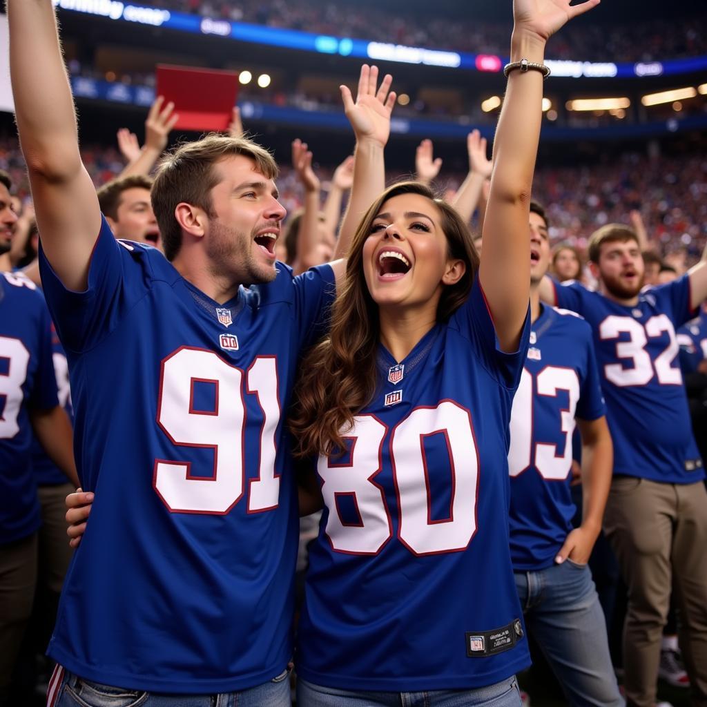 Giants Fans Celebrating Touchdown