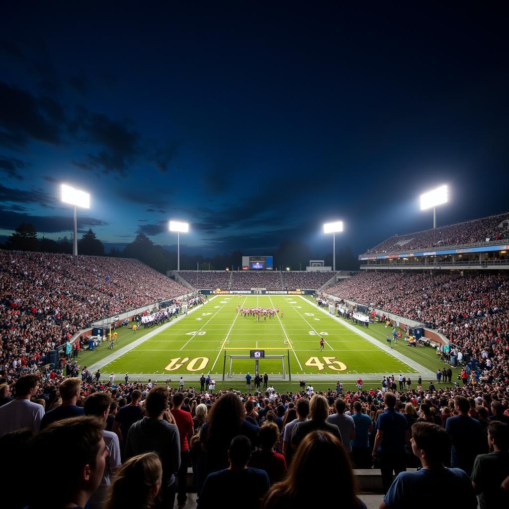 High School Football Game Under the Stadium Lights