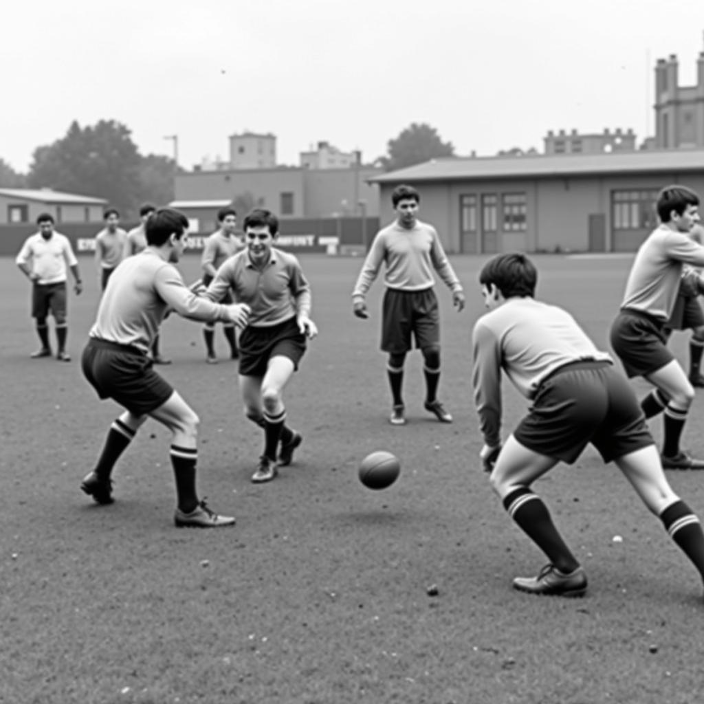 Historic photo of an Ellinbank Football League match.