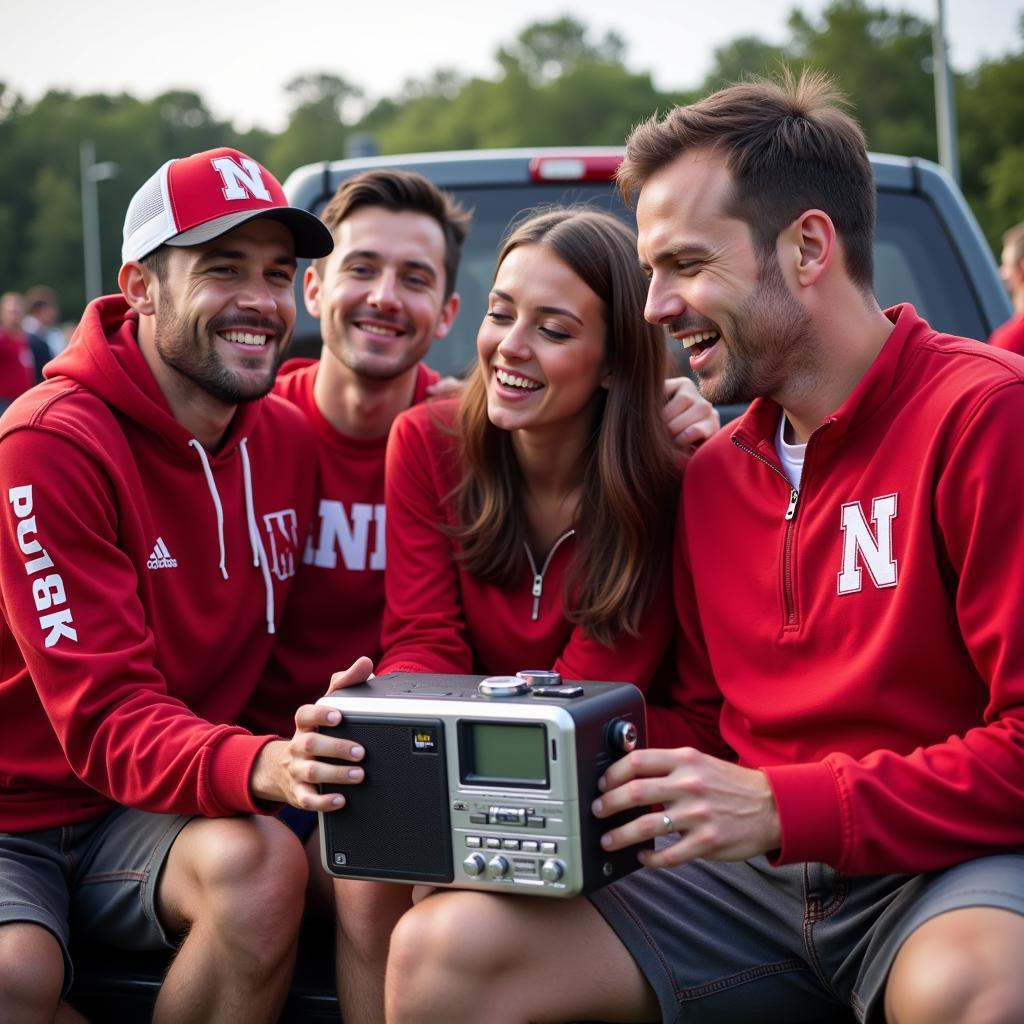 Husker Fans Listening to Game