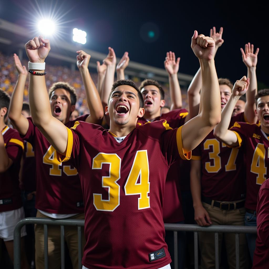 IHSA Football Fans Celebrating a Victory