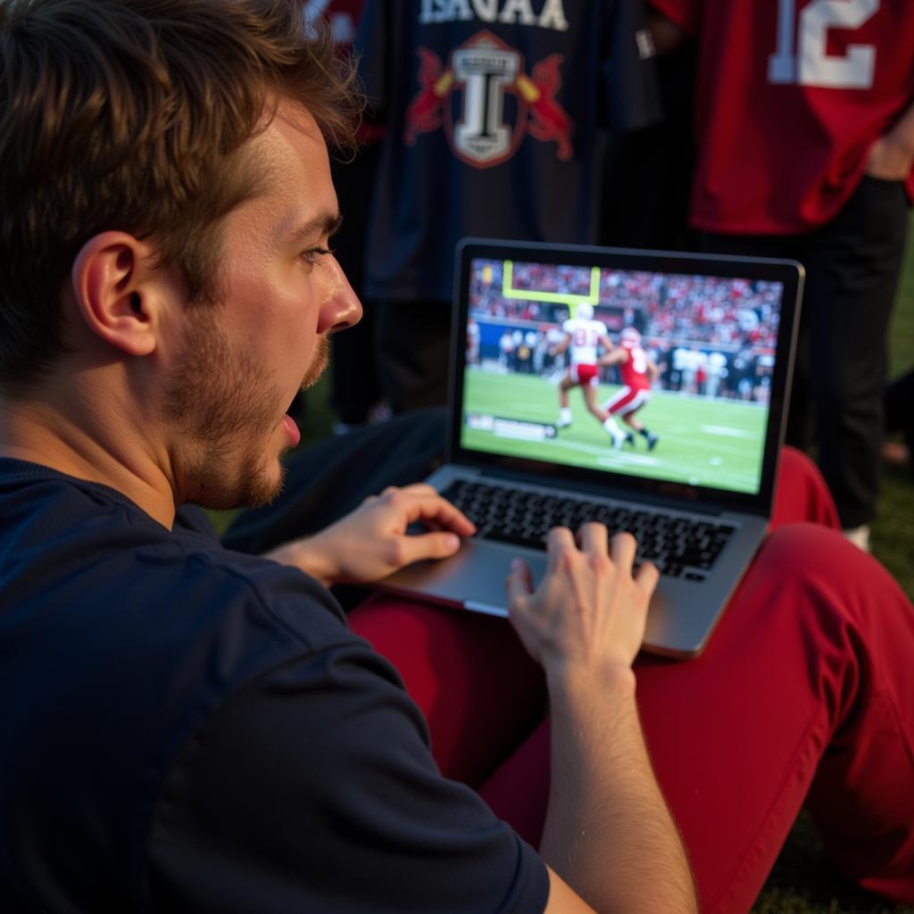 IHSAA Football Fan Enjoying a Live Stream