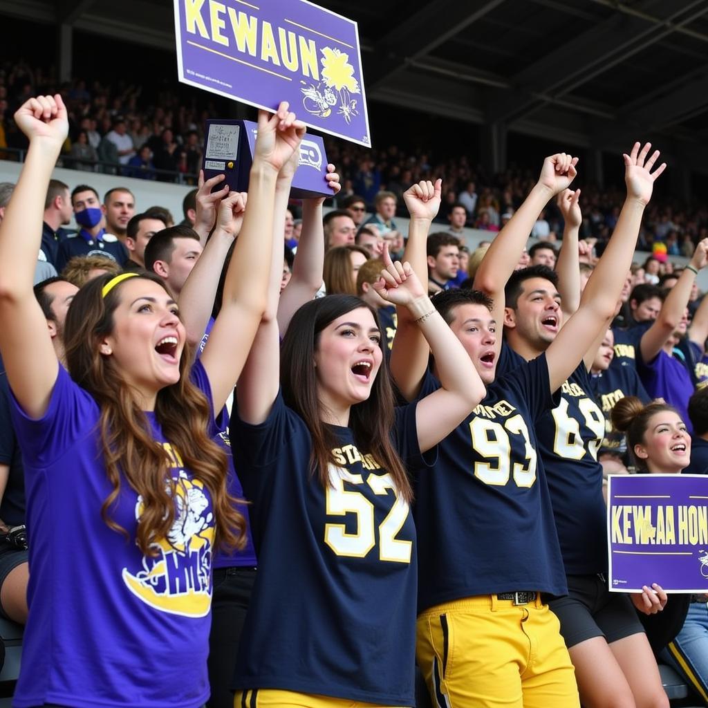 Kewaunee Football Fans Cheering in the Stands