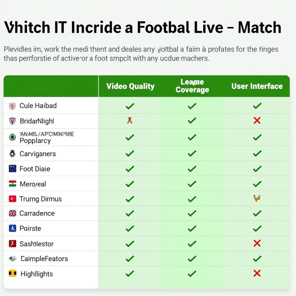 Comparing key features like streaming quality, match coverage, and user interface.