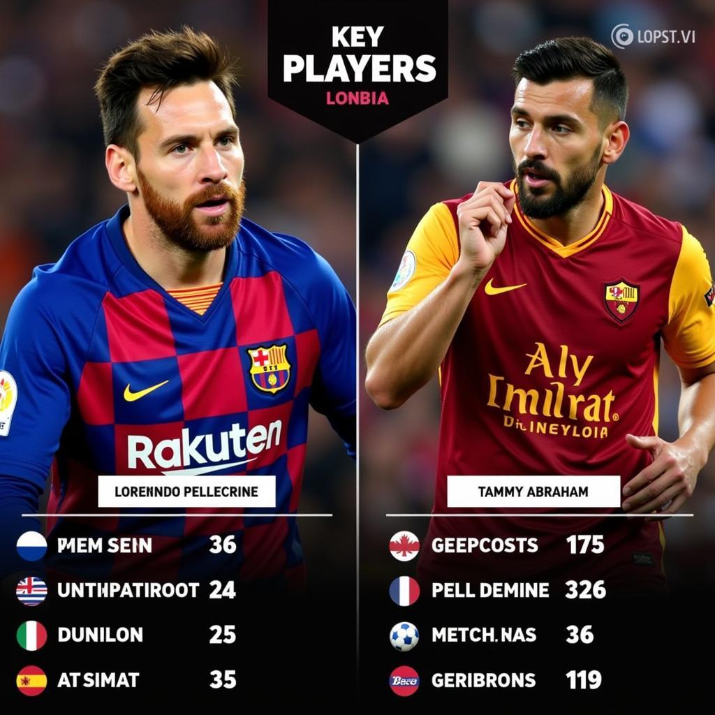 Key Players Barcelona vs Roma