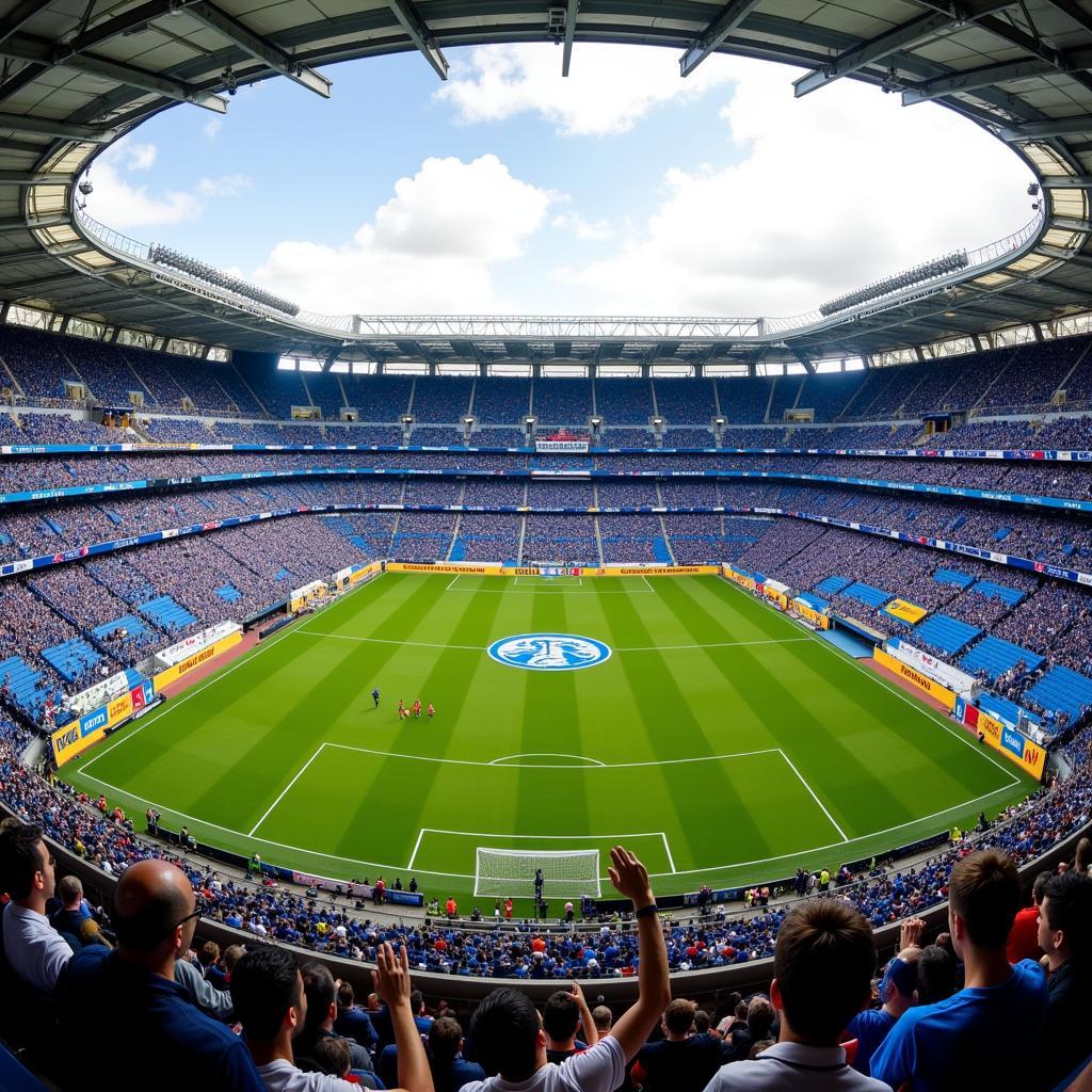 La Bombonera stadium packed with fans during a match