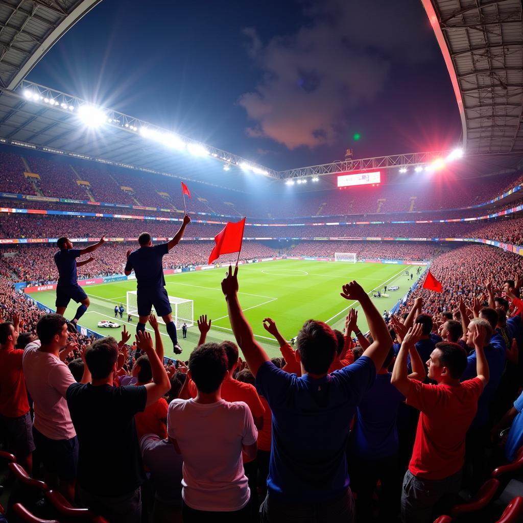 La Liga Fans Celebrating a Goal