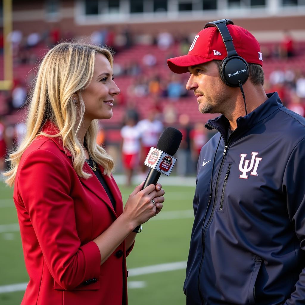 Laura Rutledge Interviewing a College Football Coach