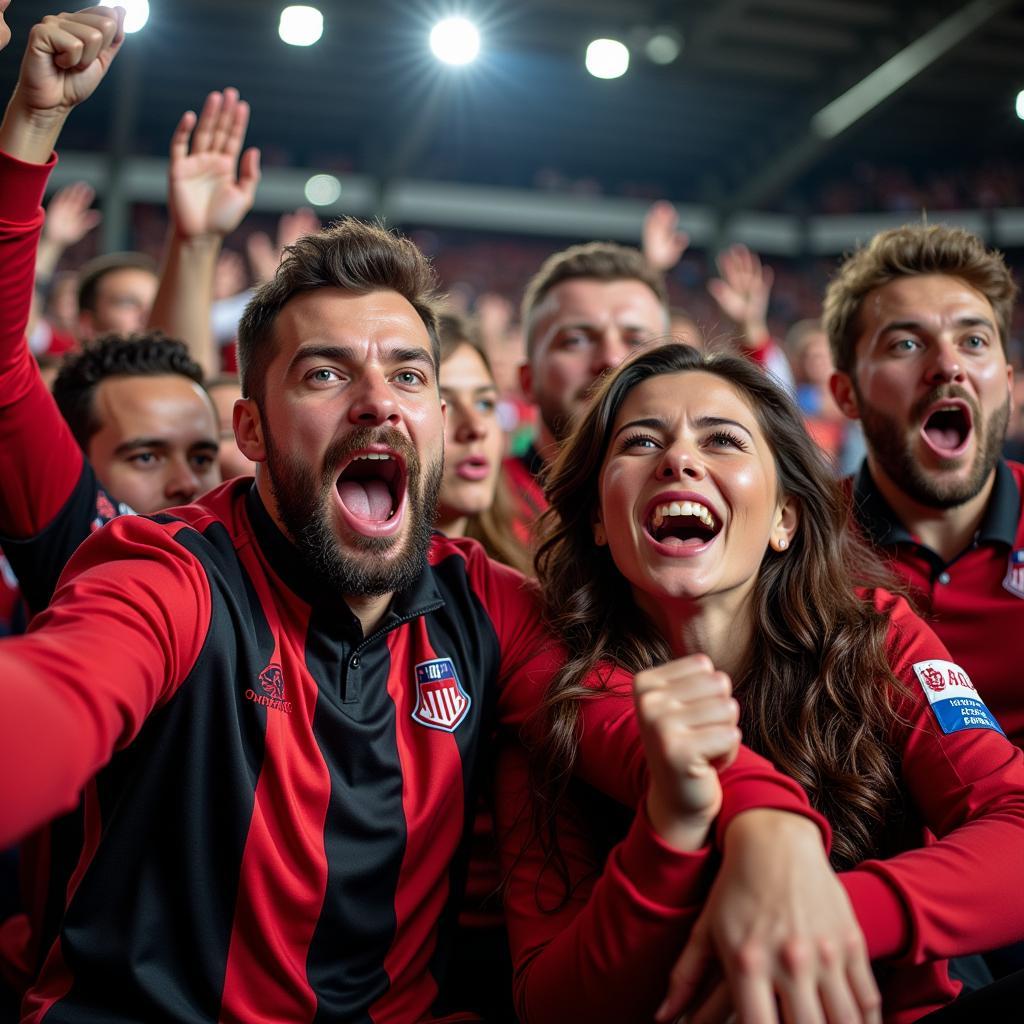 League Two Fans Celebrating a Goal