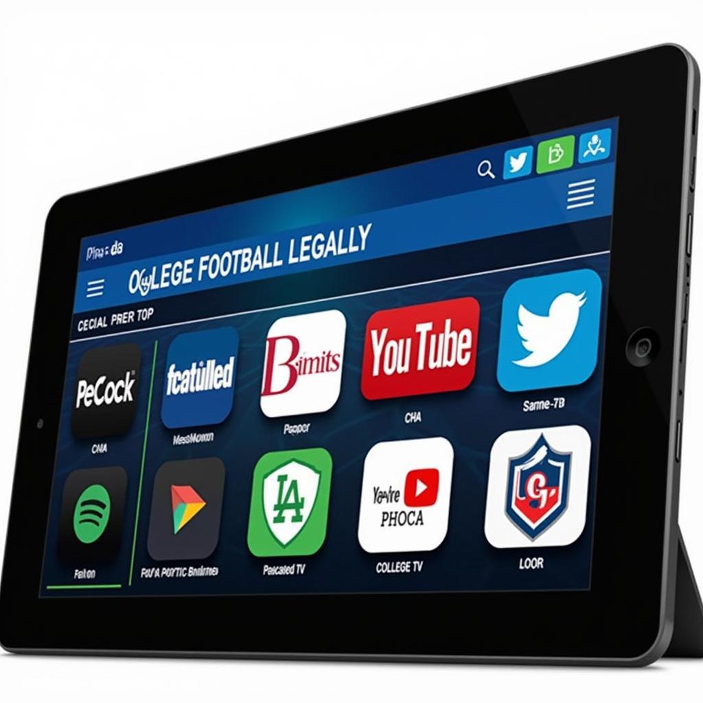 Legitimate College Football Streaming Platforms on a Tablet