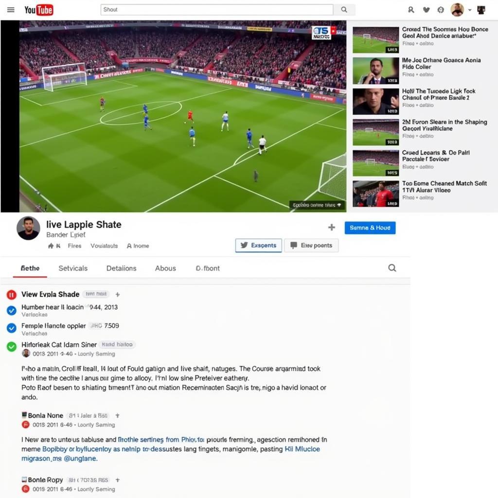 Legitimate Football Live Stream on YouTube Channel