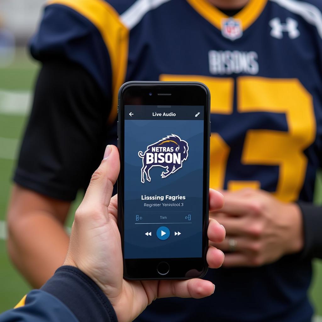 Listening to Bison Football Live Audio on Phone