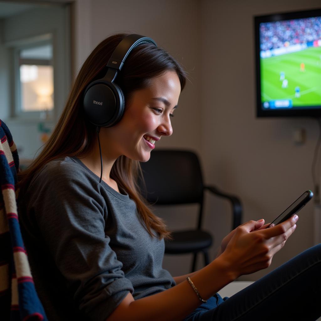 A Person Enjoying Five Live Podcast