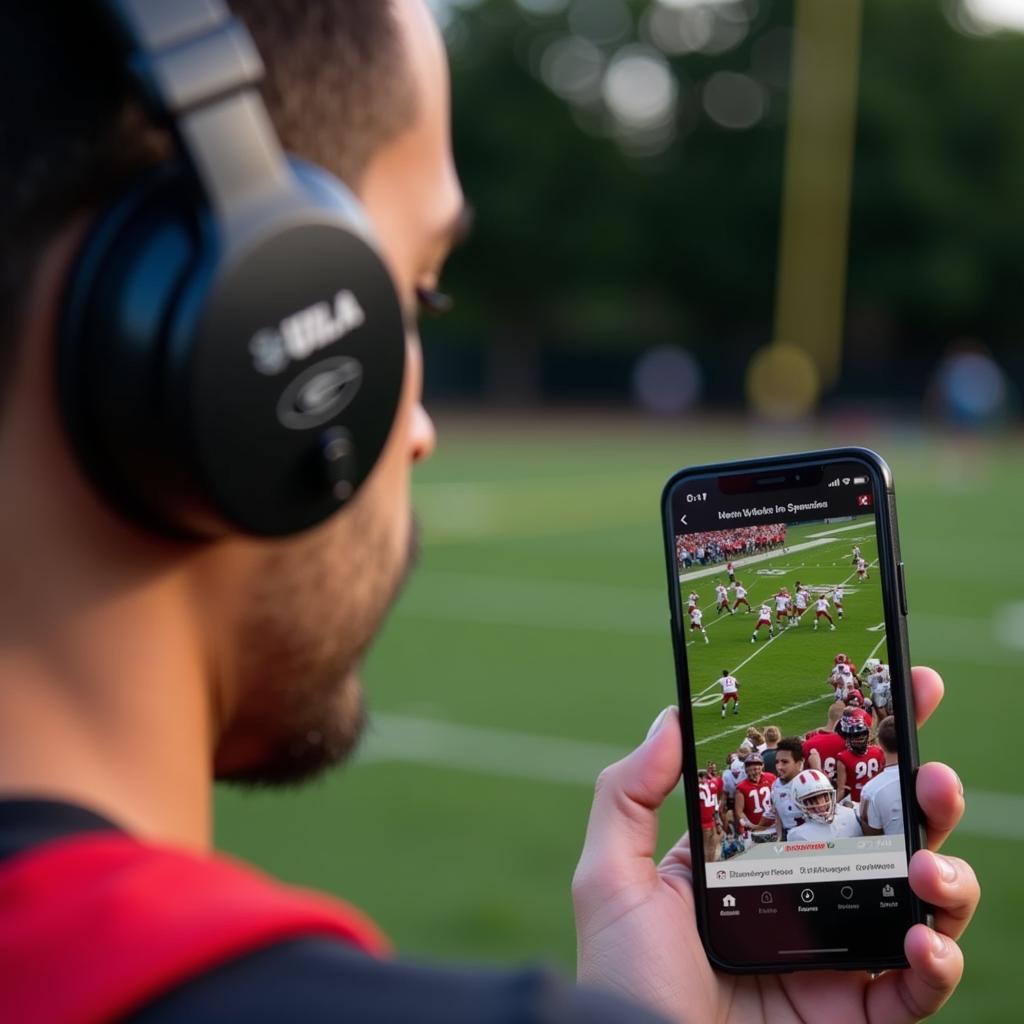 Listening to UGA Football with Headphones