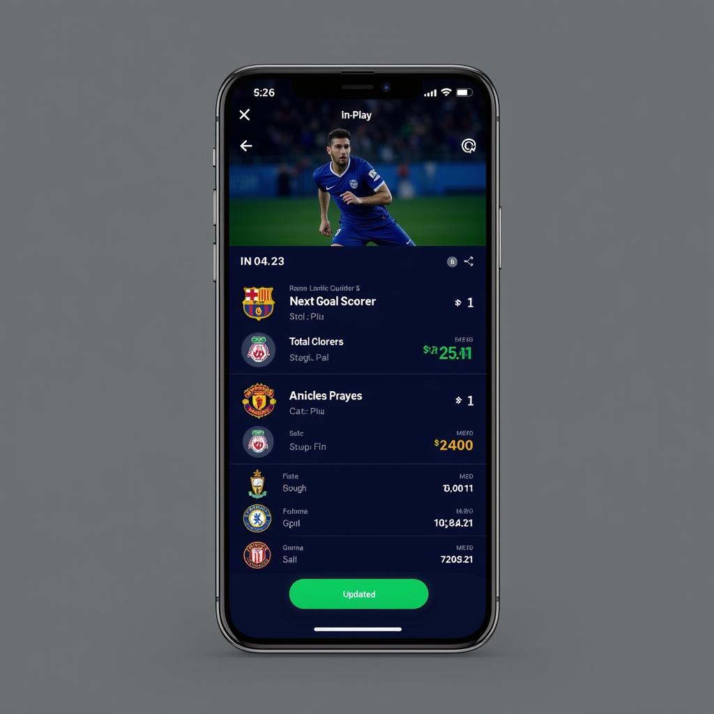 Live Football Betting Interface