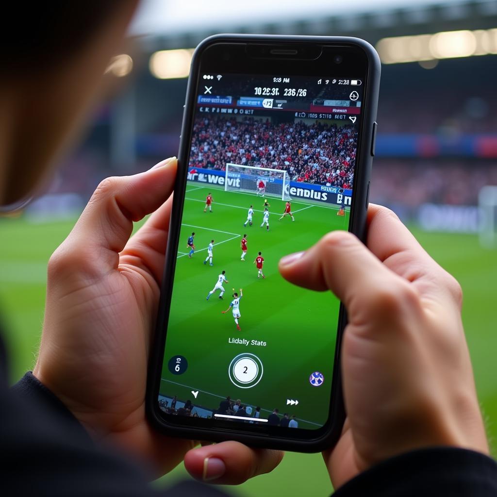 Live Football Match on Mobile Device