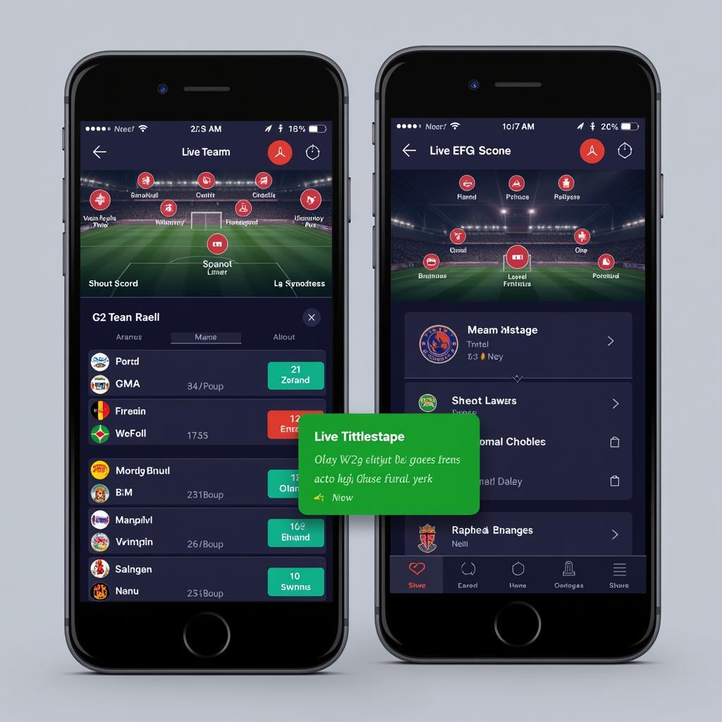 Live Football Score Mobile App Interface