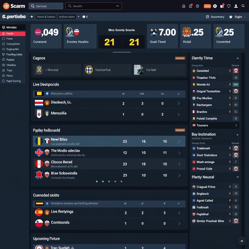 Live Football Score Website Interface