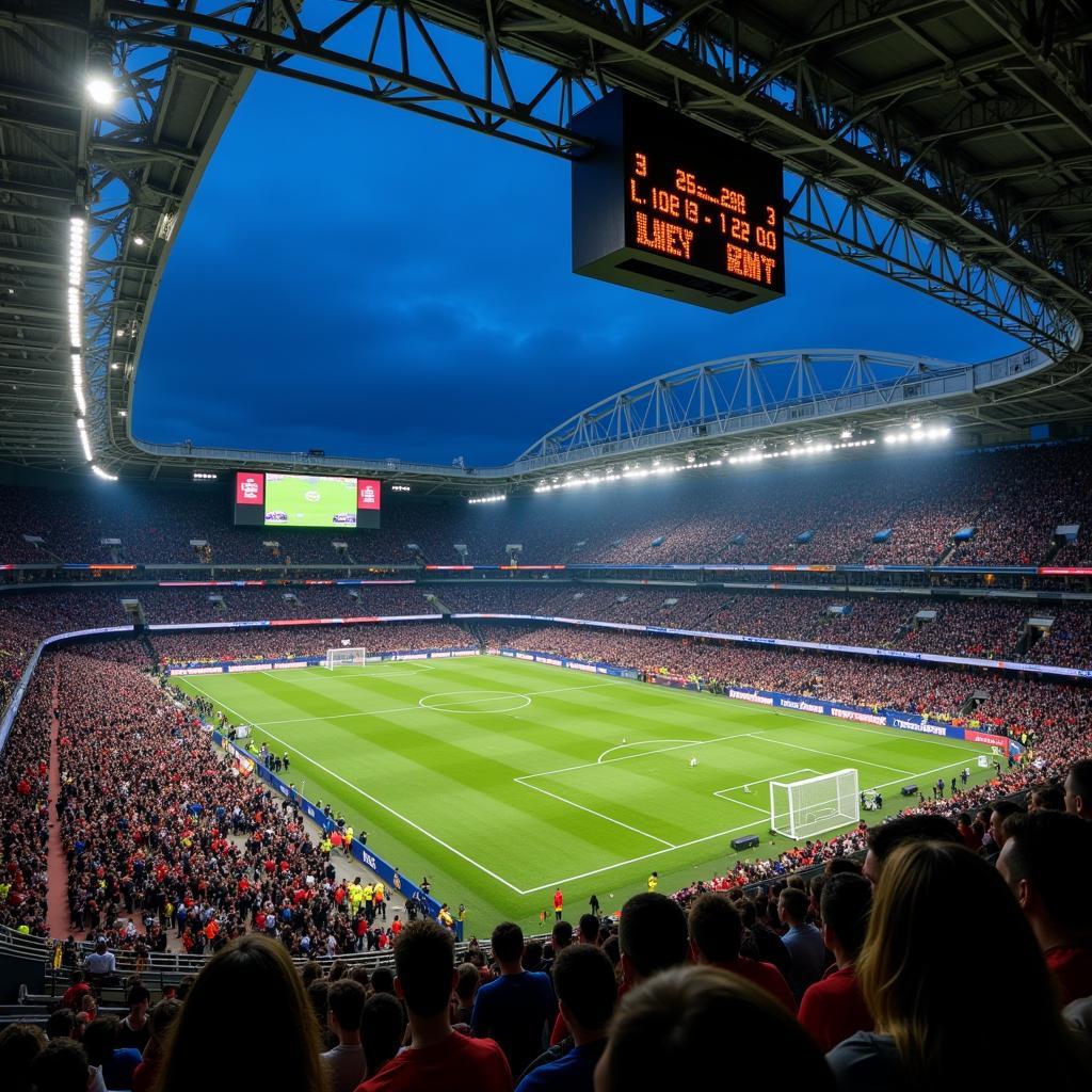 Live Football Scoreboard in Stadium